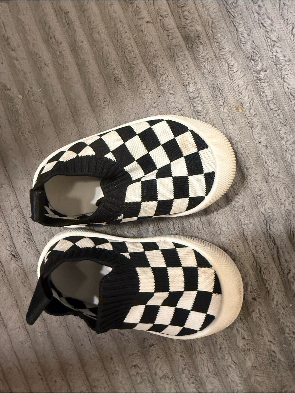 Amazon Kids Checkerboard Slip-On Sneakers - Black & White